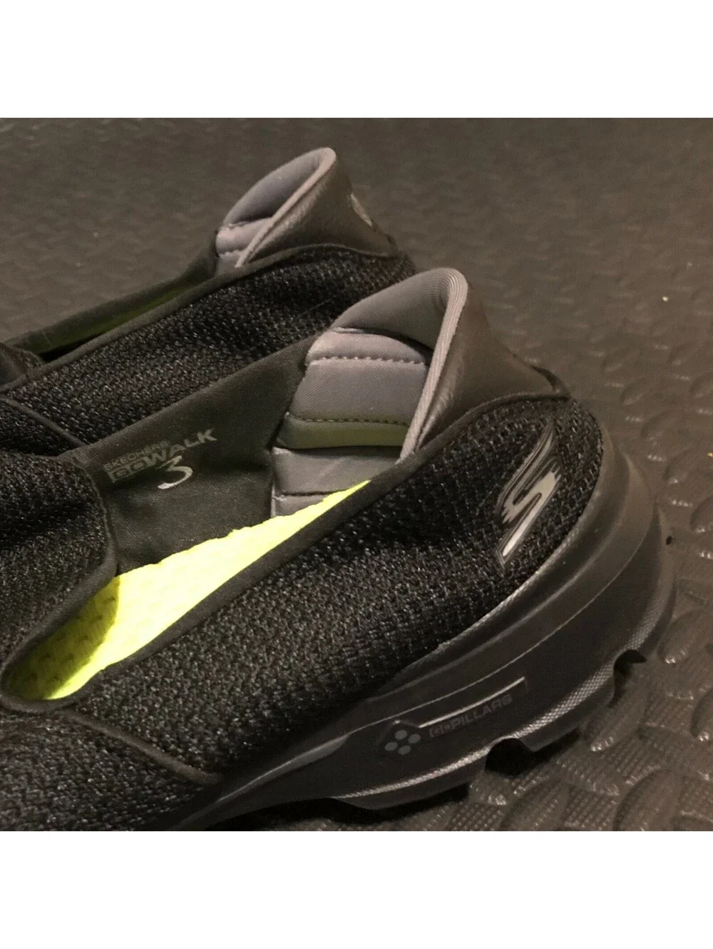 Skechers Mens Performance Go Walk 3 Black Slip-On Walking Shoes Size 13